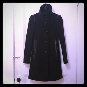 Mackage Coat black wool and leather